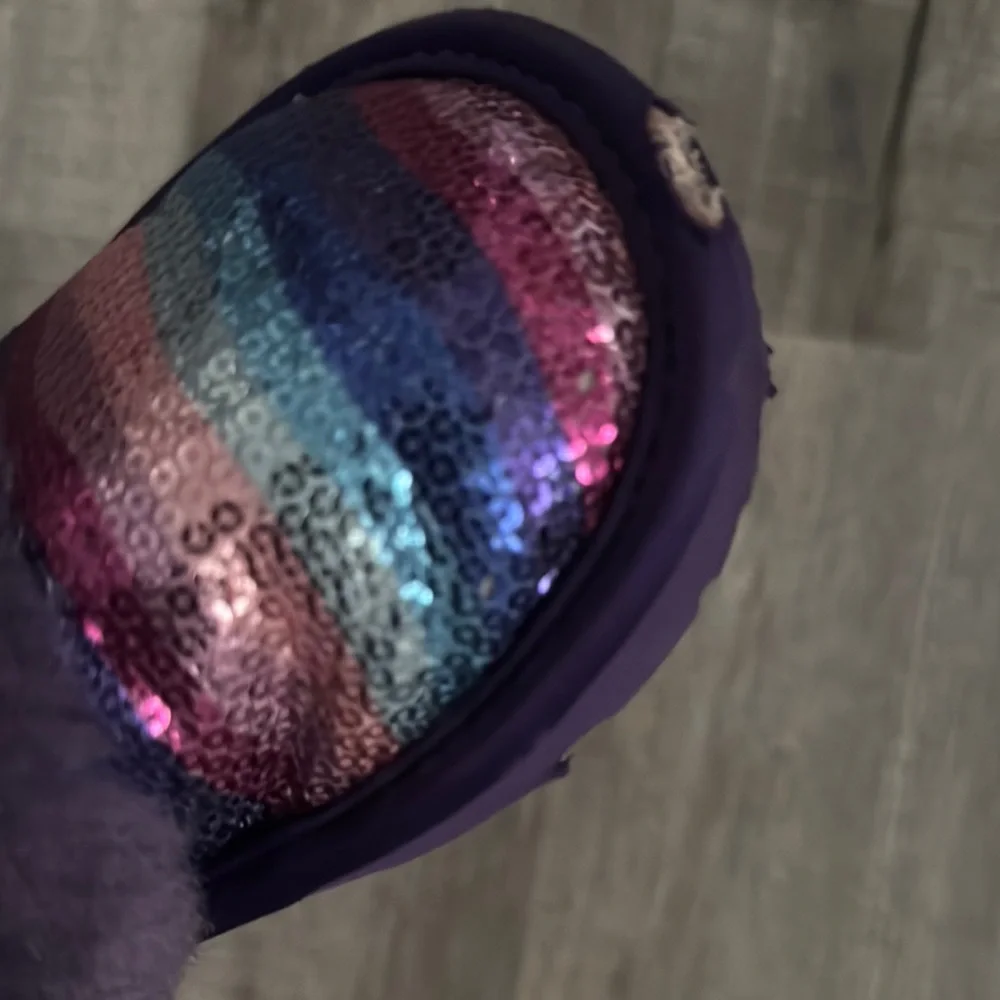 UGG Kids' Sparkly Multicolor and Purple Slippers